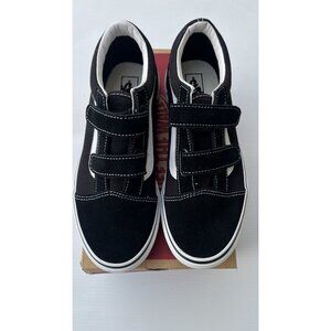 Vans Old Skool V Black / True White  Hook & Loop Sneakers Women’s Size 4.5